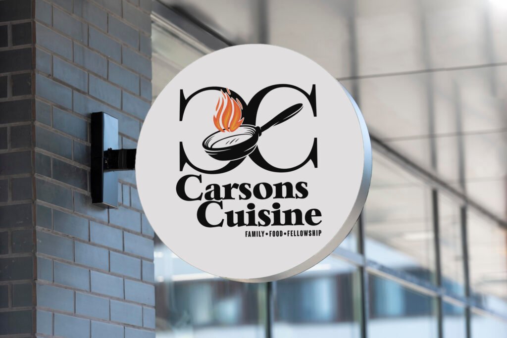 carson's cuisine restaurant sign mockup