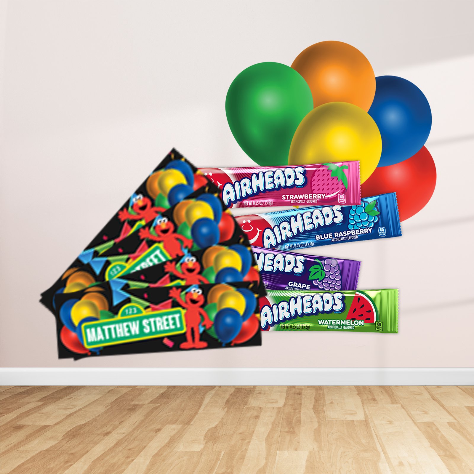 elmo party package airheads wrapper