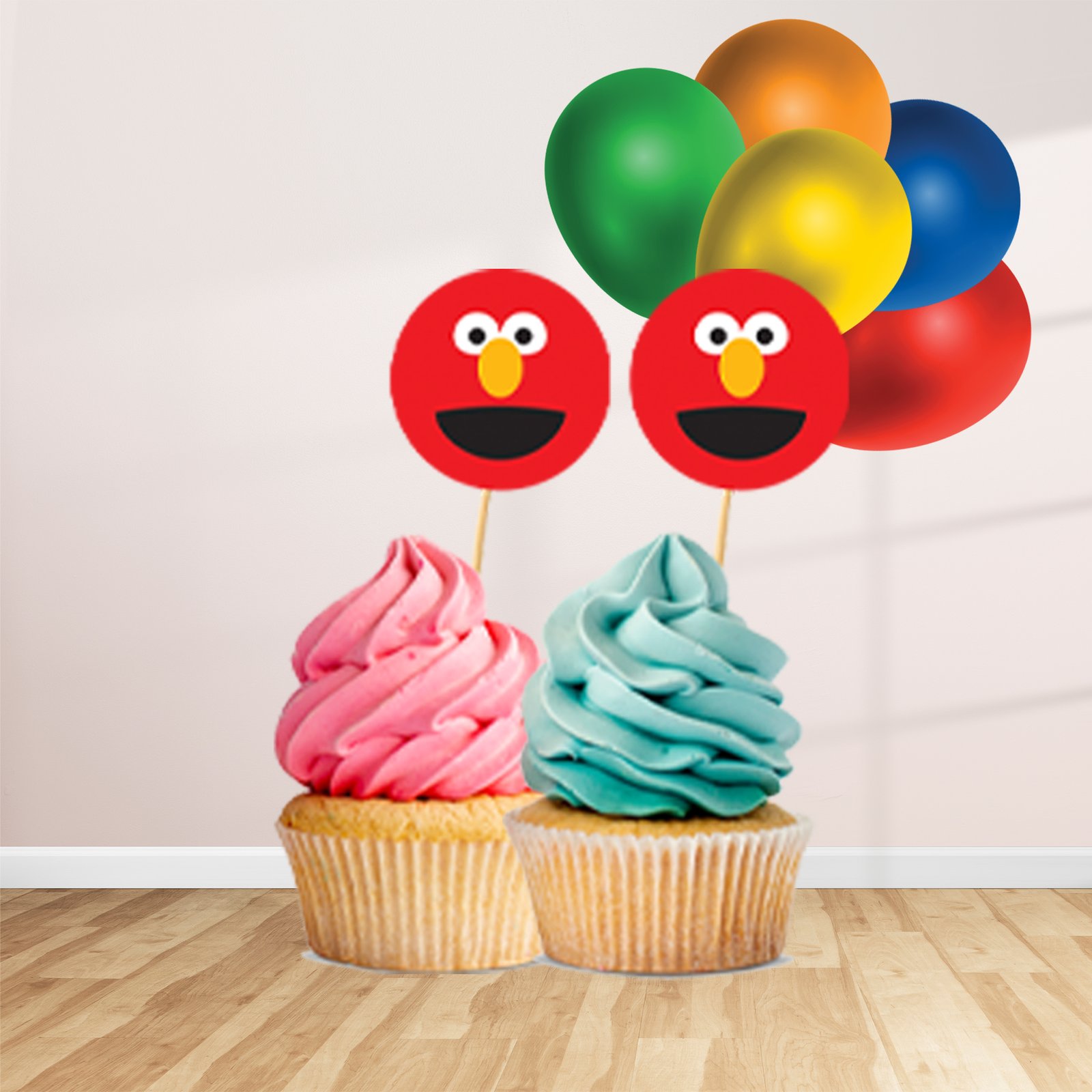 elmo party package cupcake toppers