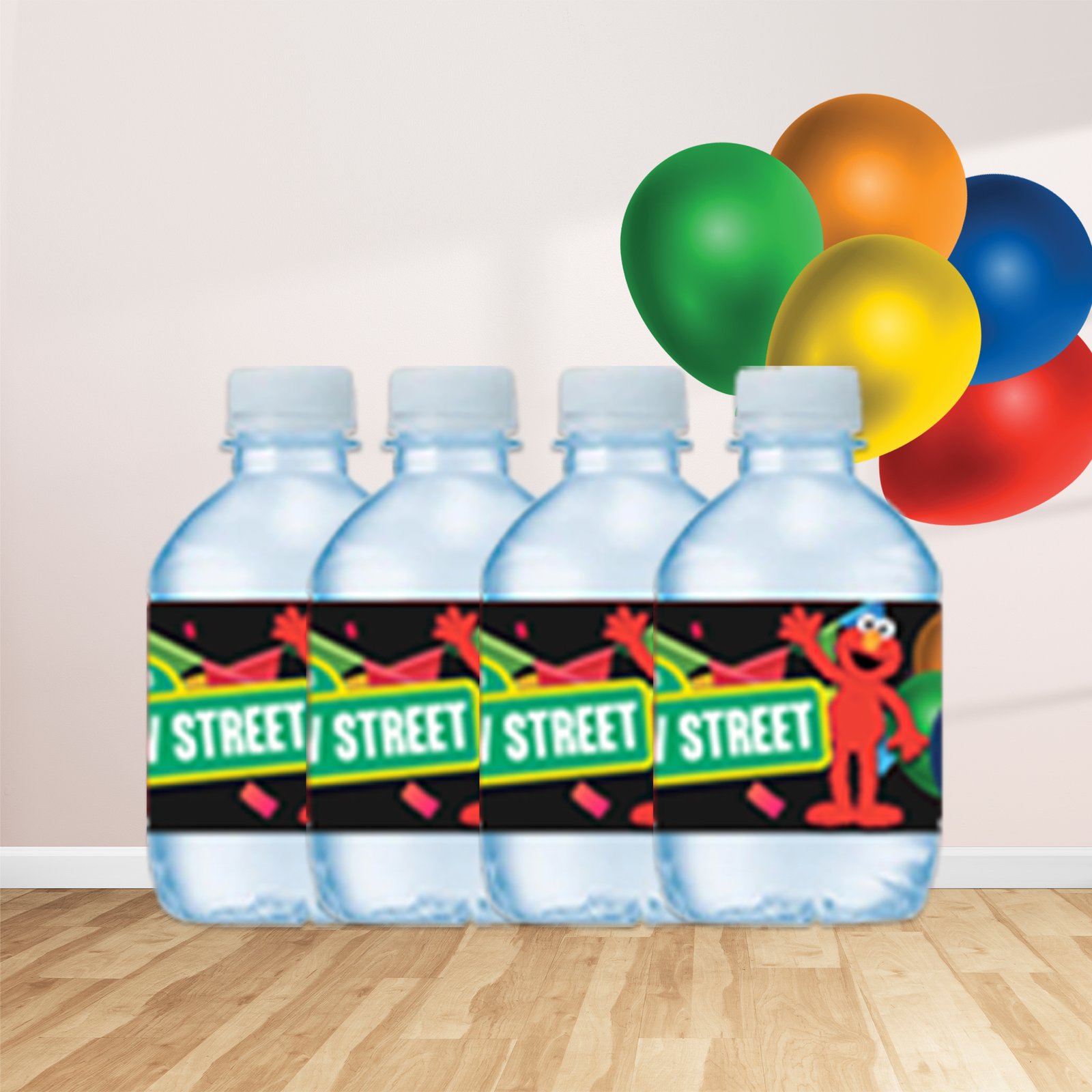 elmo party package water bottle labels