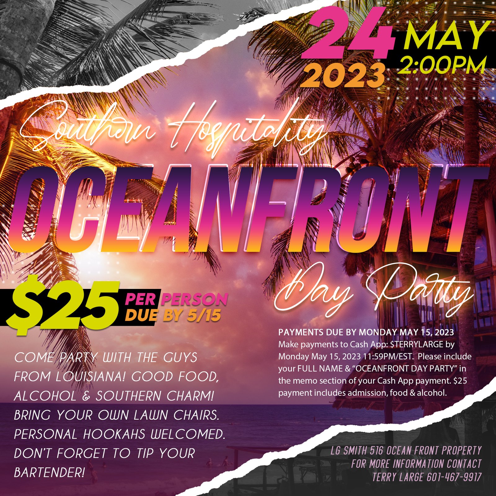Ocean Front Day Party Social Media Post