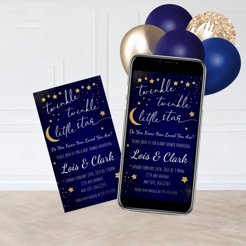twinkle twinkle digital invitation mockup copy