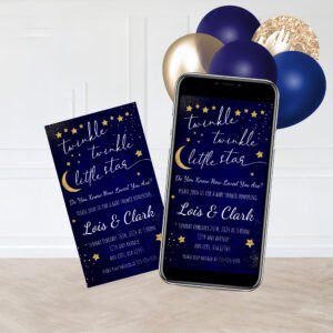 twinkle twinkle digital invitation mockup copy