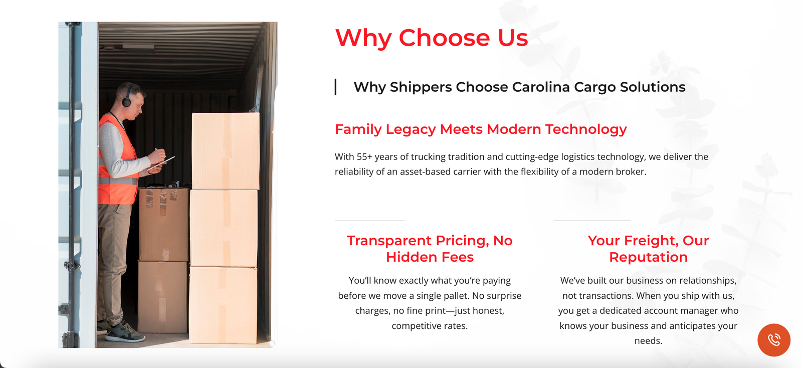 Carolina Cargo Solutions Screen Grab 1