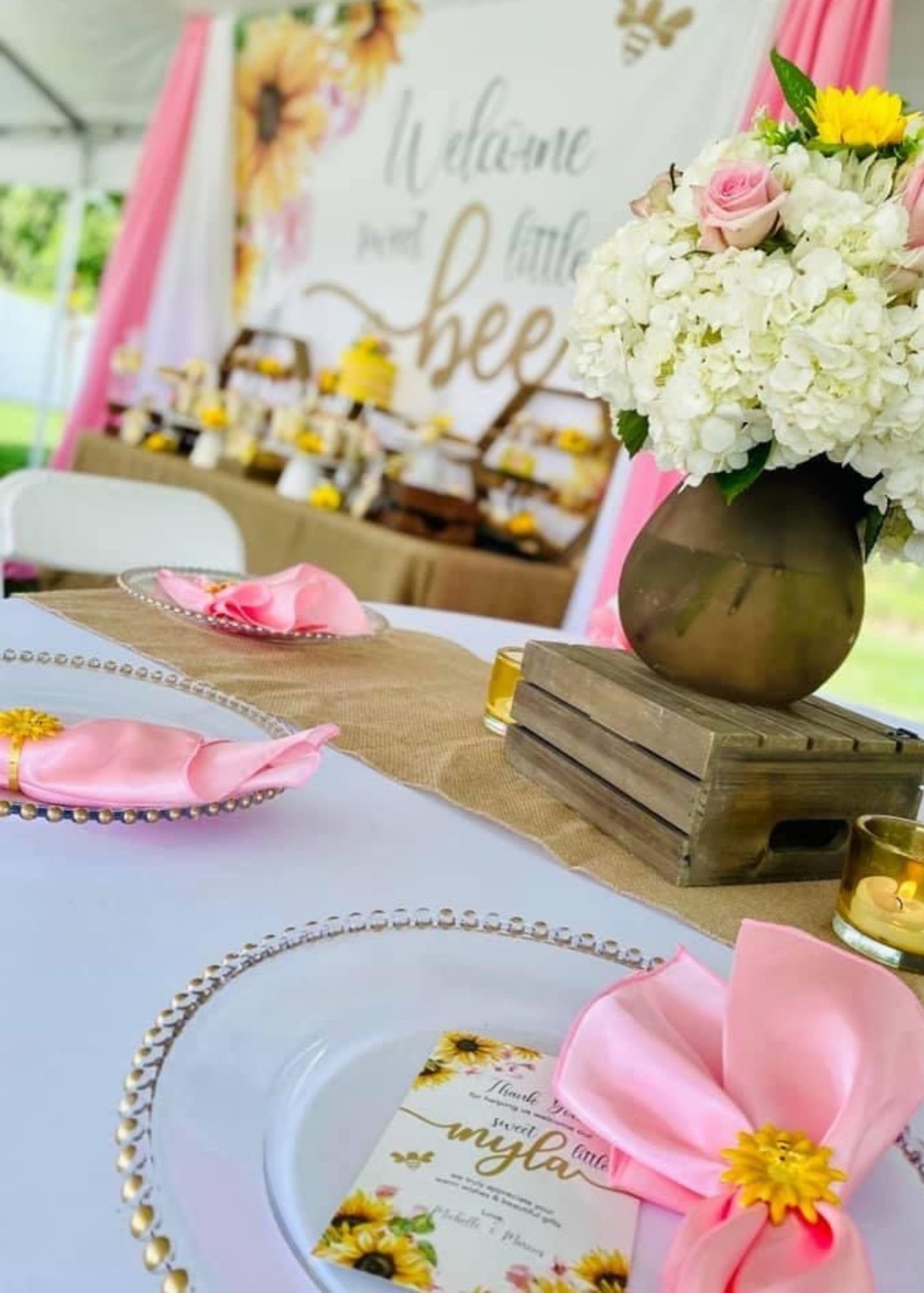 sunflower & honey bee themed baby shower 1