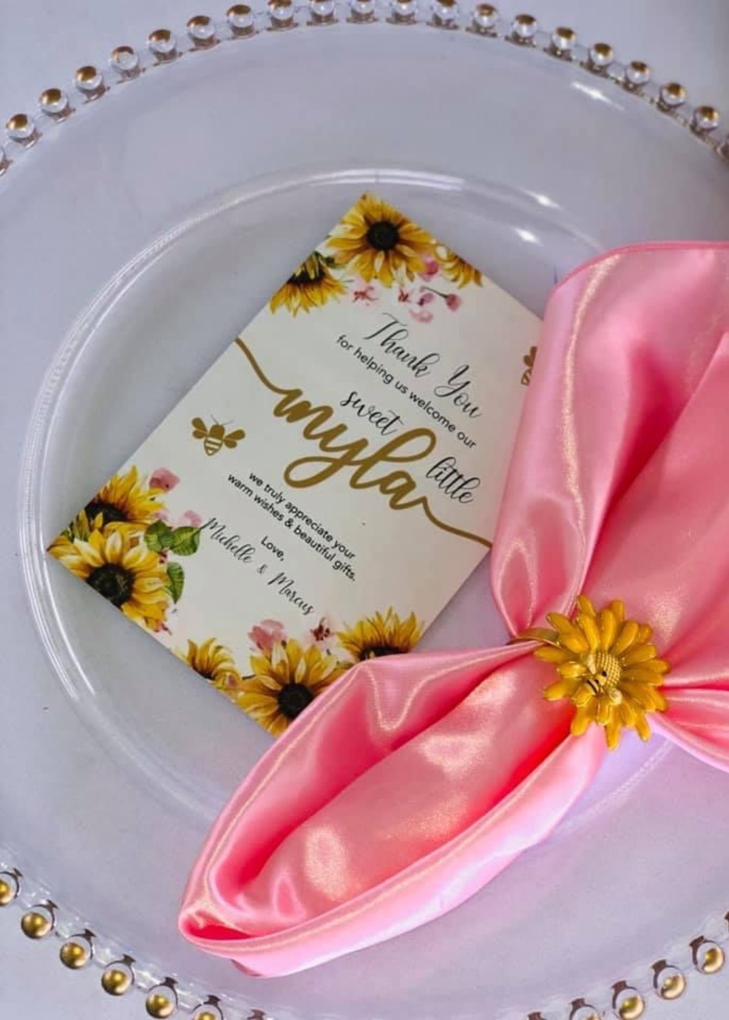 sunflower & honey bee themed baby shower 2