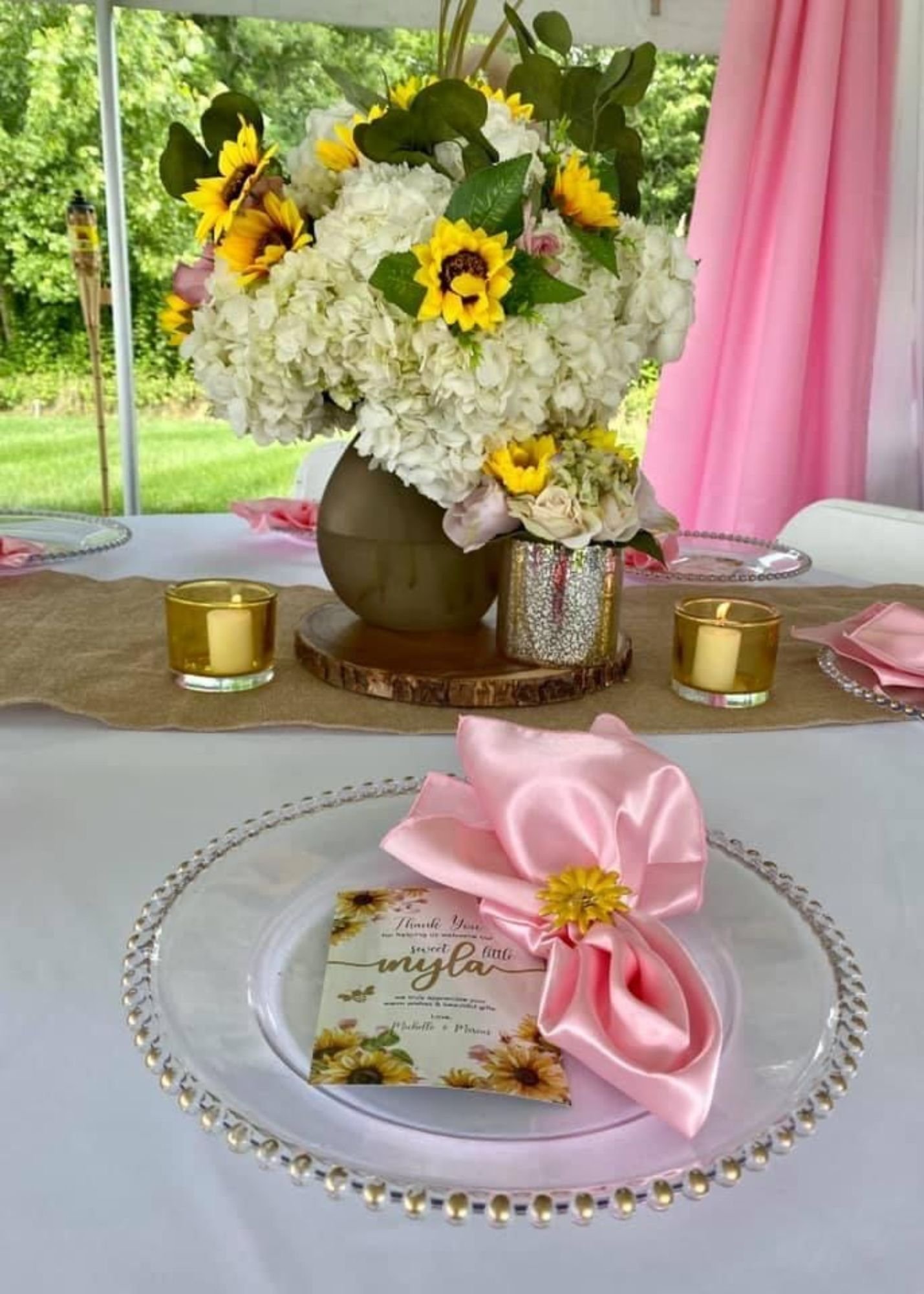 sunflower & honey bee themed baby shower 3