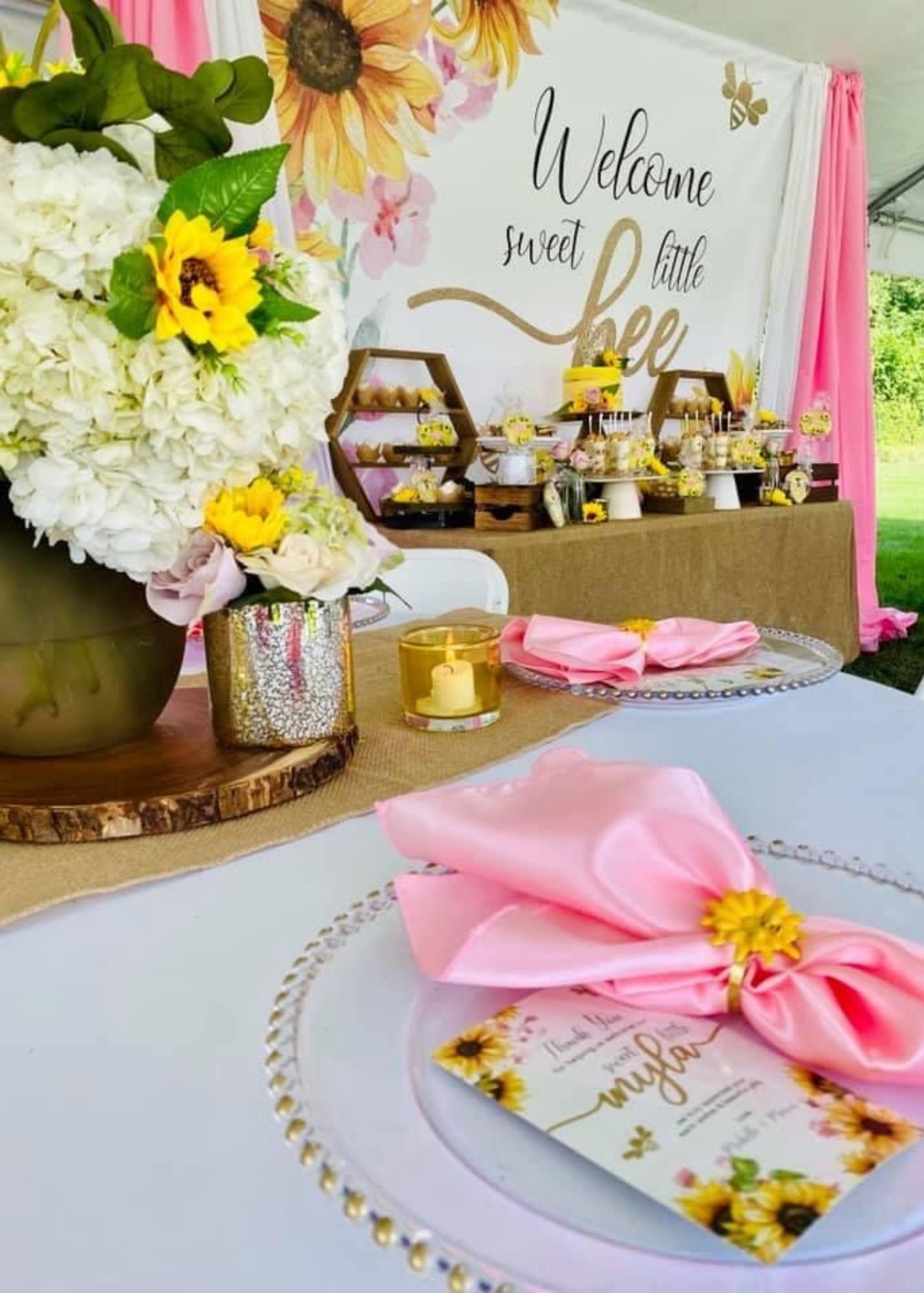 sunflower & honey bee themed baby shower 4