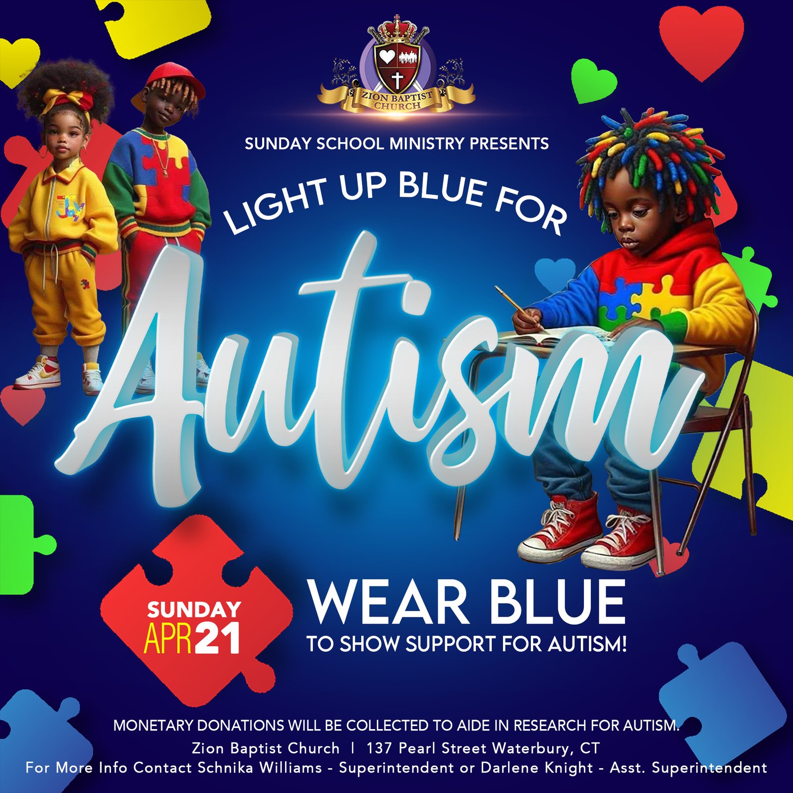 Zion Baptist Church Autism Awareness Flyer