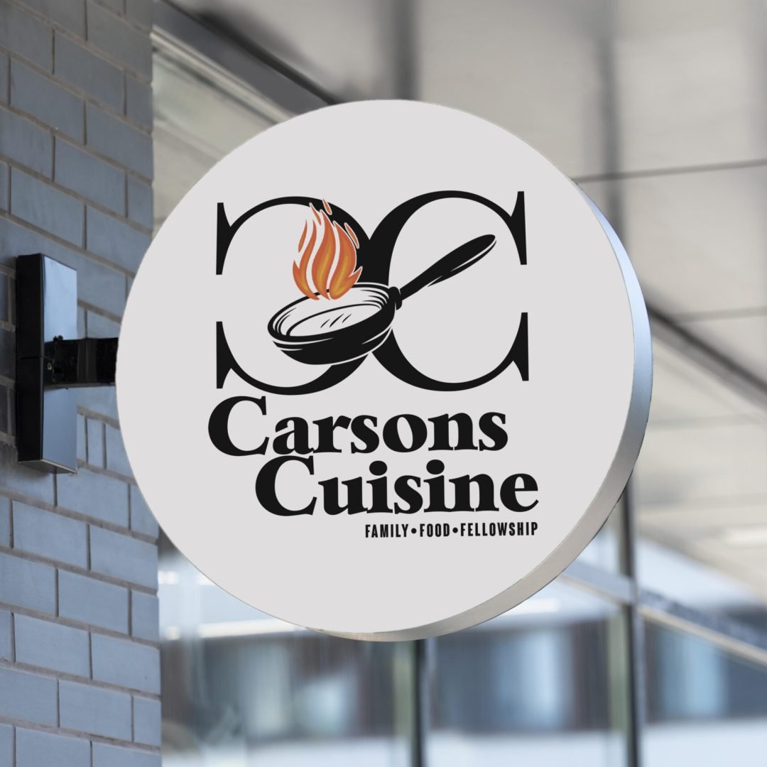 carson's cuisine restaurant sign mockup